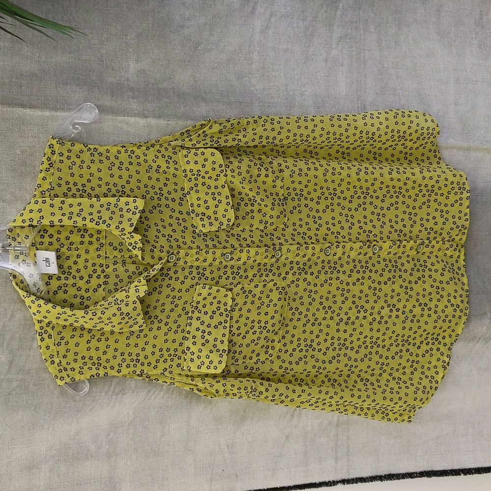 CAbi Sleeveless Collared Blouse